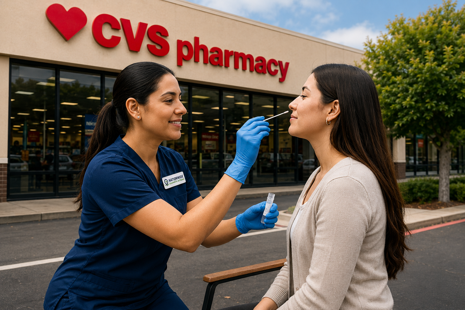 Outreach setup in a high-traffic retail adjacency context (illustrative).